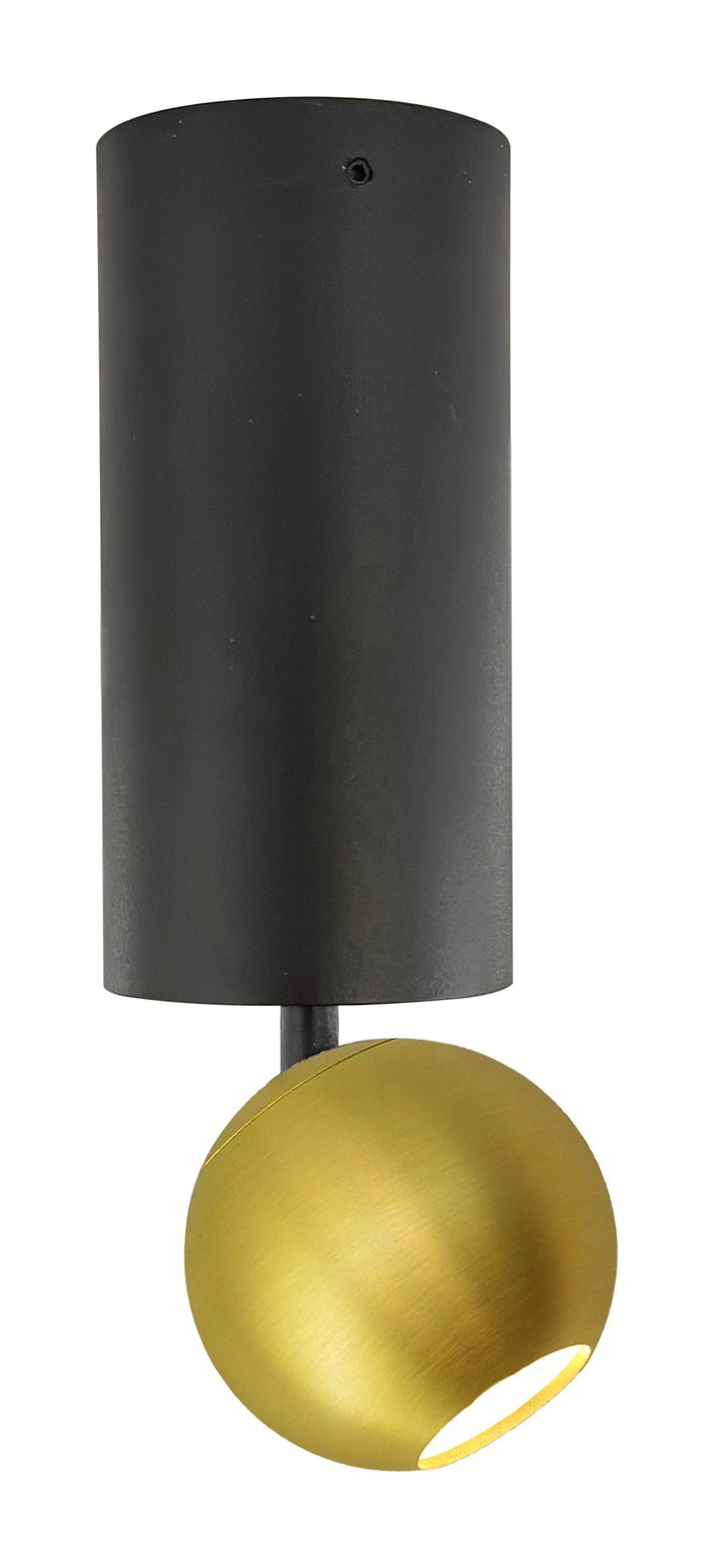 Surface Cylinder with Adjustable Ball Spot 4.5W, Black and Brass