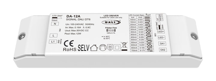 DALI Constant Current LED Driver 12W, 100 to 700mA