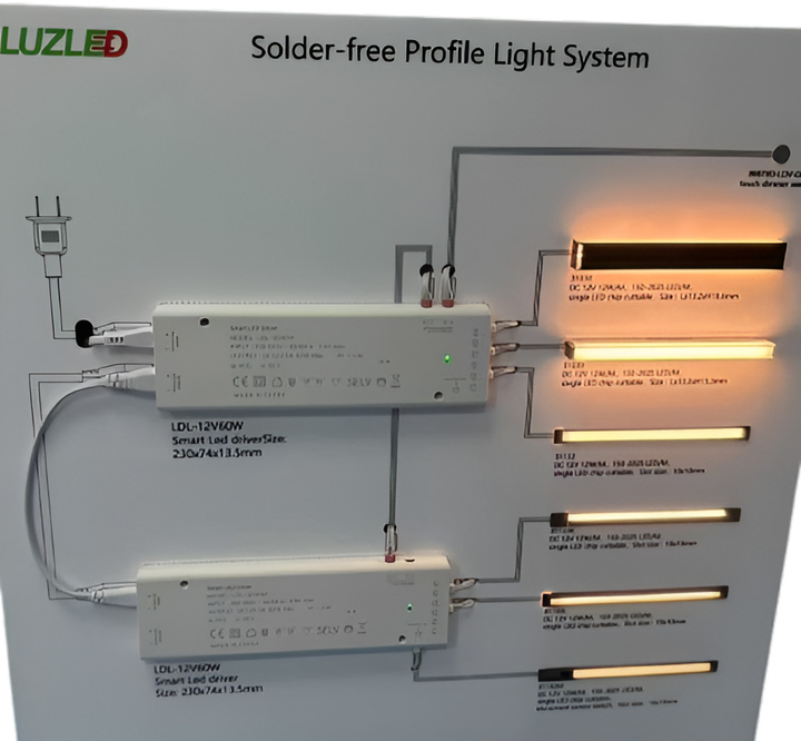 Solder Free Profile Light Display Board, 600 x 600