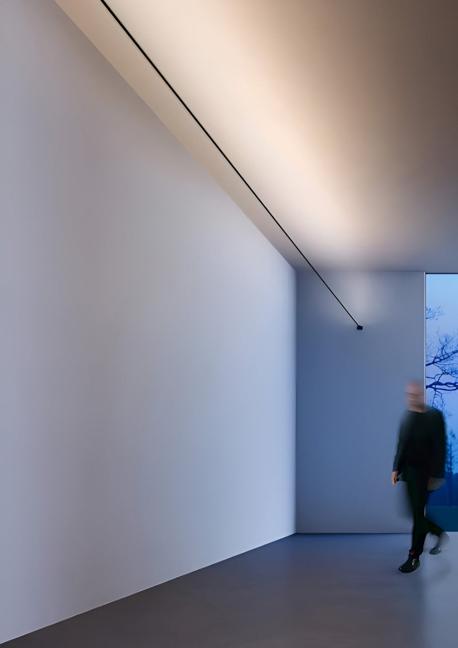 A line of light along a ceiling cove