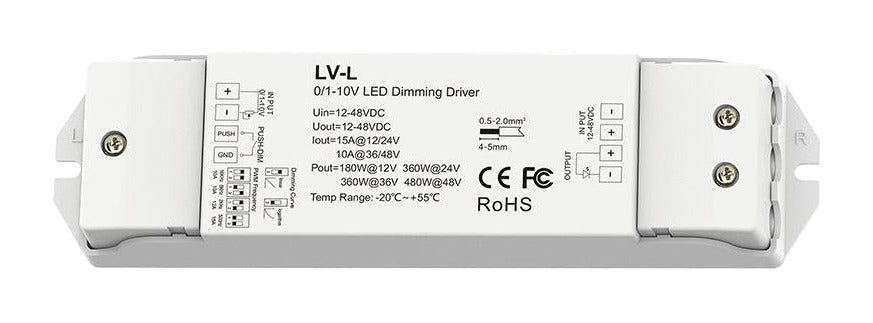 0/1-10V and Push Dim LED Controller, 15A