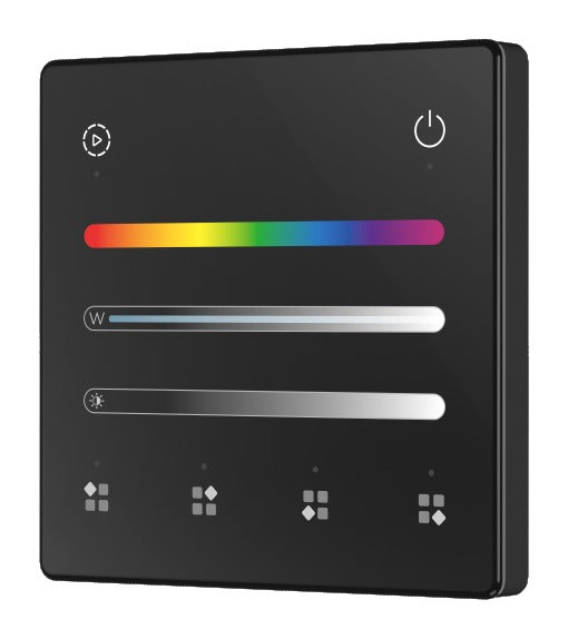 Glass Touch Panel Remote, RGBW, 4 Zones