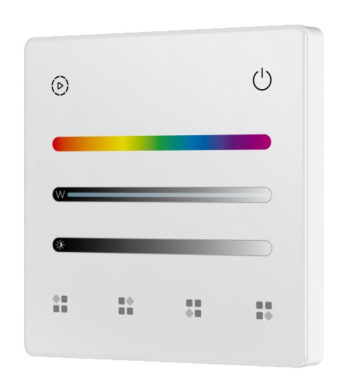 Glass Touch Panel Remote, RGBW, 4 Zones