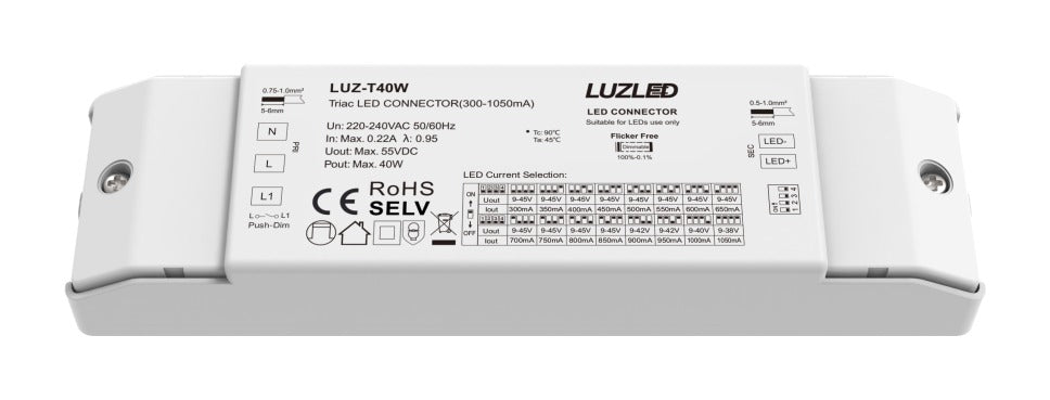 Triac Dimmable Constant Current LED Driver 40W, 300 to 1050mA