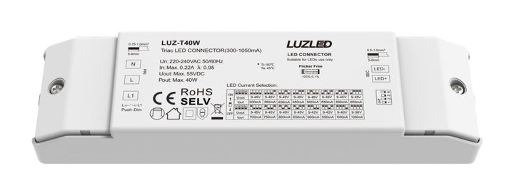 Triac Dimmable Constant Current LED Driver 40W, 300 to 1050mA